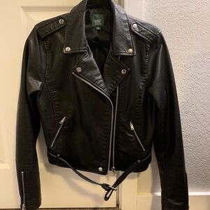 Wild Fable Black faux-leather motorcycle jacket